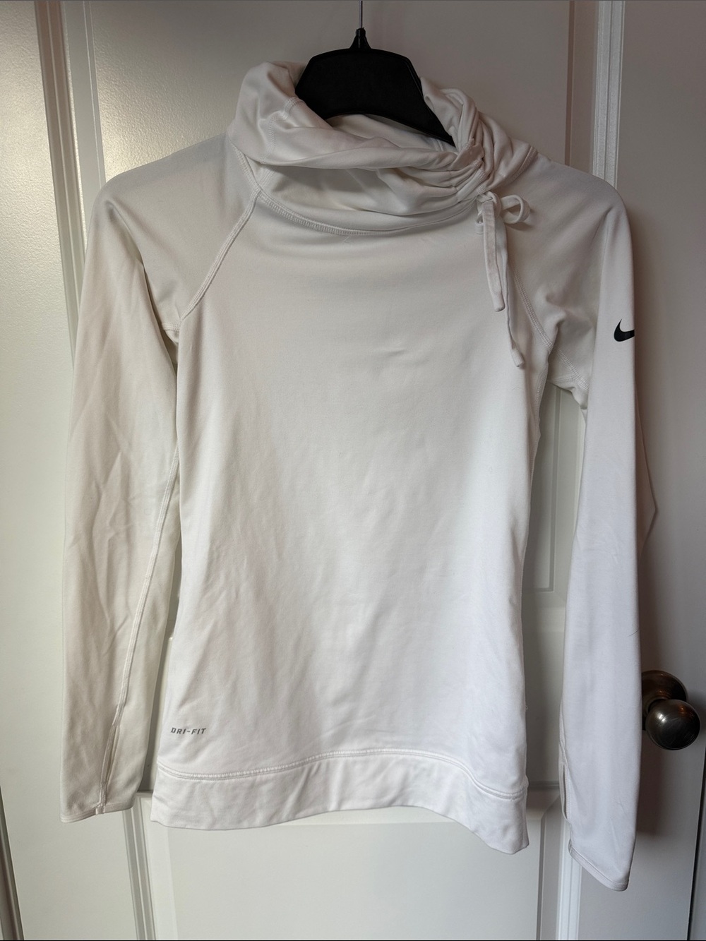 Nike White Long-Sleeve Dri-FIT Cowl Neck Top